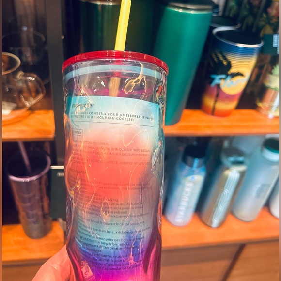 Starbucks Rainbow Mottled Rippled Texture Iridescent Glass Tumbler Cup 2024 NWT - Picture 10 of 16
